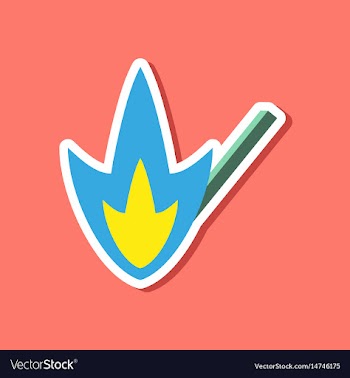 Paper sticker on stylish background match fire vector image