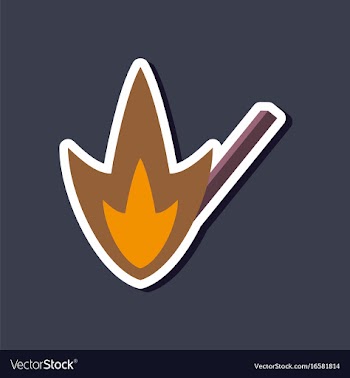 Paper sticker on stylish background match fire vector image