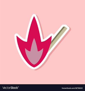 Paper sticker on stylish background match fire vector image