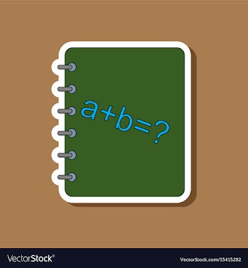 Paper sticker on stylish background math book vector image
