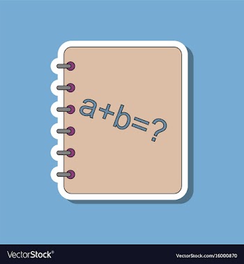 Paper sticker on stylish background math book vector image