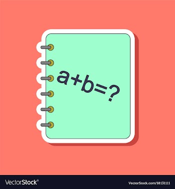 Paper sticker on stylish background math book vector image