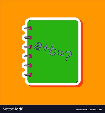 Paper sticker on stylish background math book vector image