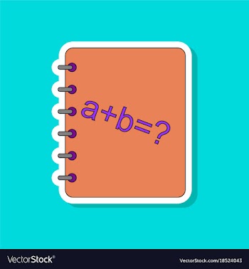 Paper sticker on stylish background math book vector image