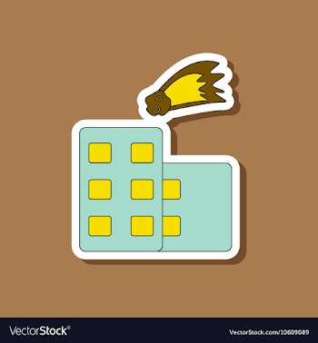 Paper sticker on stylish background meteorite vector image
