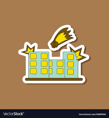 Paper sticker on stylish background meteorite vector image