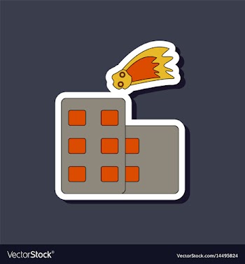 Paper sticker on stylish background meteorite vector image