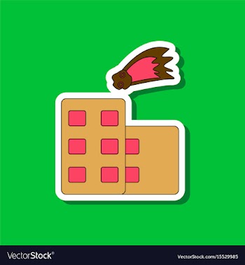 Paper sticker on stylish background meteorite vector image