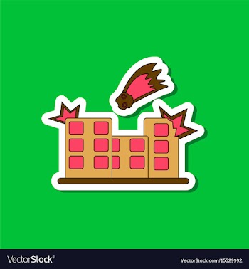 Paper sticker on stylish background meteorite vector image