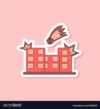 Paper sticker on stylish background meteorite vector image