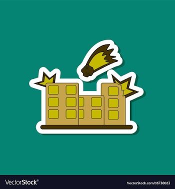 Paper sticker on stylish background meteorite vector image