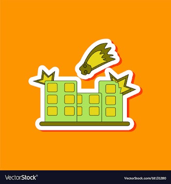 Paper sticker on stylish background meteorite vector image