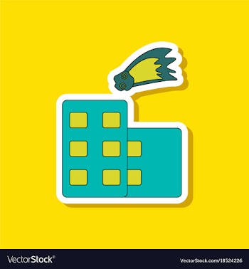Paper sticker on stylish background meteorite vector image