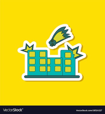 Paper sticker on stylish background meteorite vector image