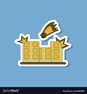 Paper sticker on stylish background meteorite vector image