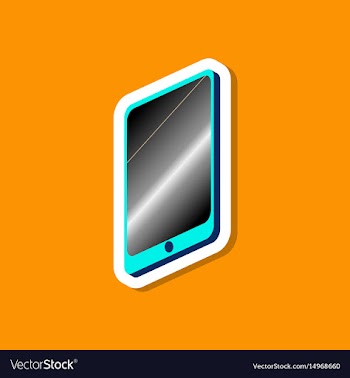 Paper sticker on stylish background mobile phone vector image
