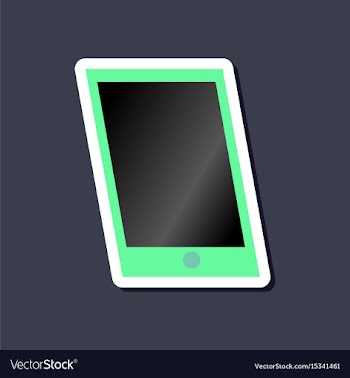Paper sticker on stylish background mobile phone vector image