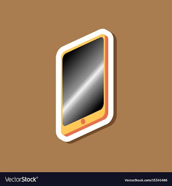 Paper sticker on stylish background mobile phone vector image