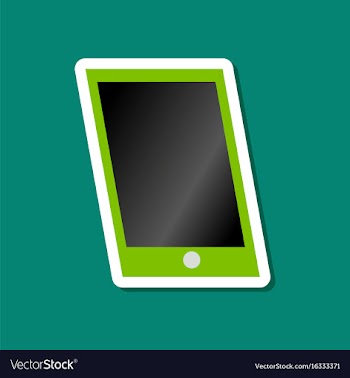Paper sticker on stylish background mobile phone vector image