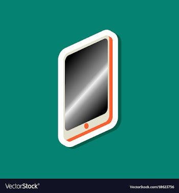 Paper sticker on stylish background mobile phone vector image