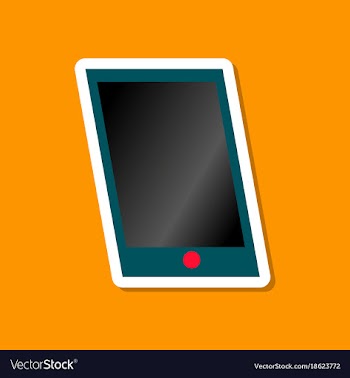 Paper sticker on stylish background mobile phone vector image