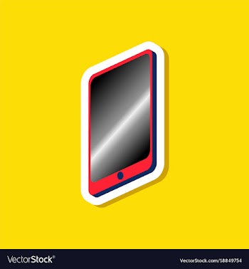 Paper sticker on stylish background mobile phone vector image
