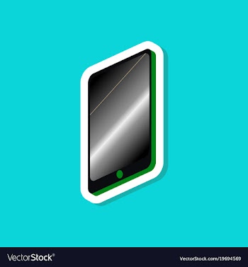 Paper sticker on stylish background mobile phone vector image