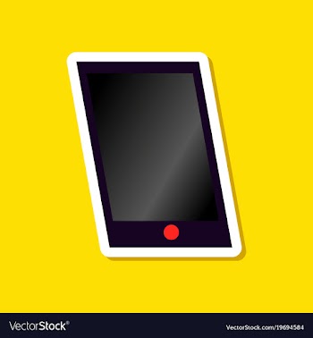 Paper sticker on stylish background mobile phone vector image