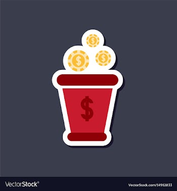 Paper sticker on stylish background money bag vector image