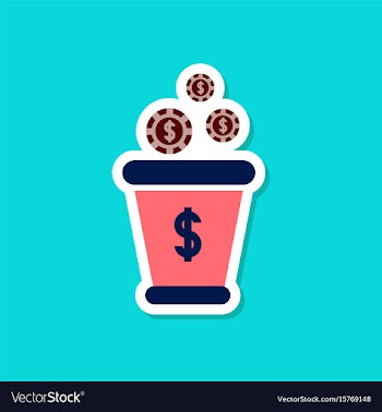 Paper sticker on stylish background money bag vector image