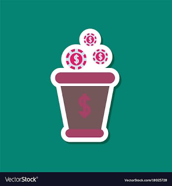 Paper sticker on stylish background money bag vector image