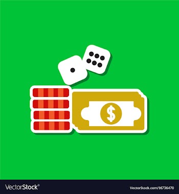 Paper sticker on stylish background money dice vector image
