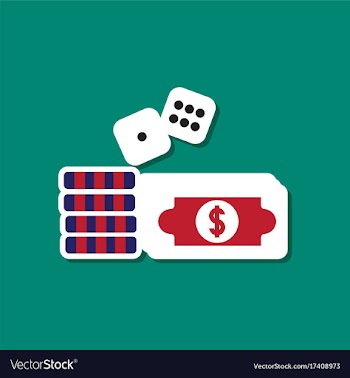 Paper sticker on stylish background money dice vector image
