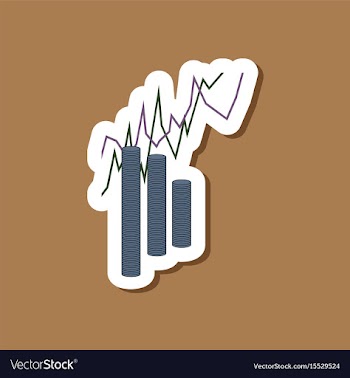 Paper sticker on stylish background money graph vector image