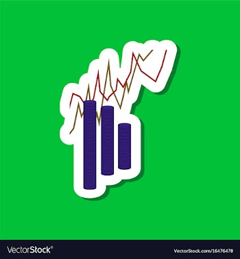 Paper sticker on stylish background money graph vector image