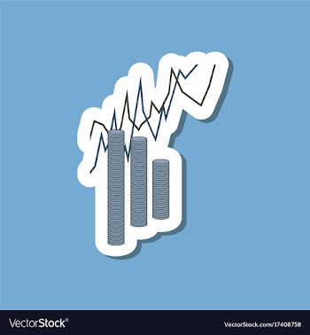 Paper sticker on stylish background money graph vector image