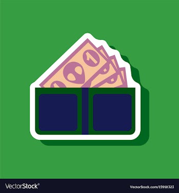 Paper sticker on stylish background money in a vector image