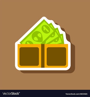 Paper sticker on stylish background money in a vector image