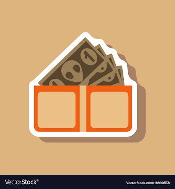 Paper sticker on stylish background money in a vector image