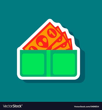 Paper sticker on stylish background money in a vector image