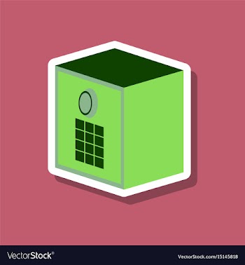 Paper sticker on stylish background money safe vector image
