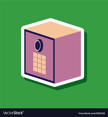 Paper sticker on stylish background money safe vector image