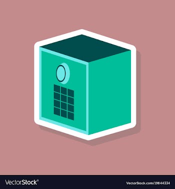 Paper sticker on stylish background money safe vector image