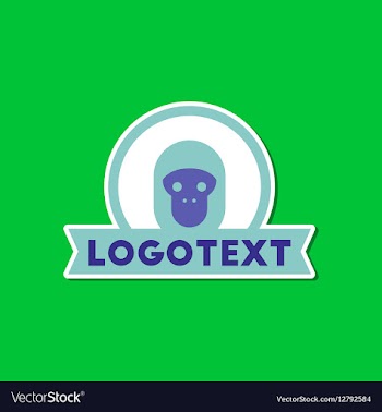 Paper sticker on stylish background monkey logo vector image