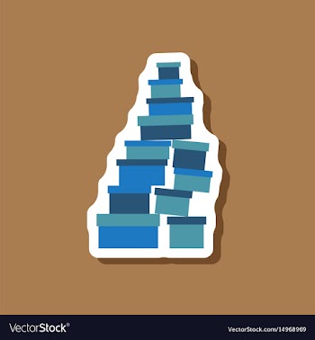 Paper sticker on stylish background mountain of vector image