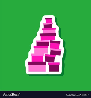 Paper sticker on stylish background mountain of vector image