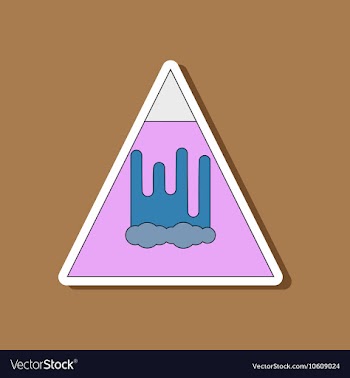 Paper sticker on stylish background mountain vector image