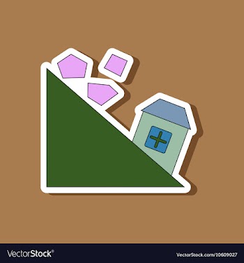 Paper sticker on stylish background Mountain vector image
