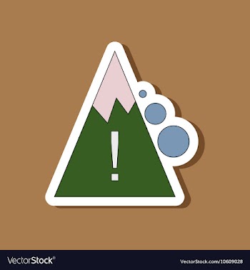 Paper sticker on stylish background Mountain vector image