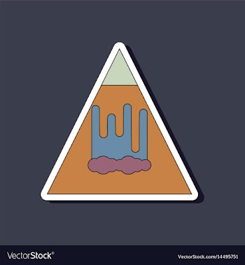 Paper sticker on stylish background mountain vector image